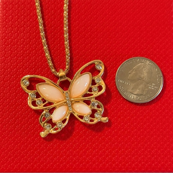 NW0T Elegant Rose Golden Butterfly Necklace Fashion Jewelry Women Chain 12inches - Picture 7 of 11